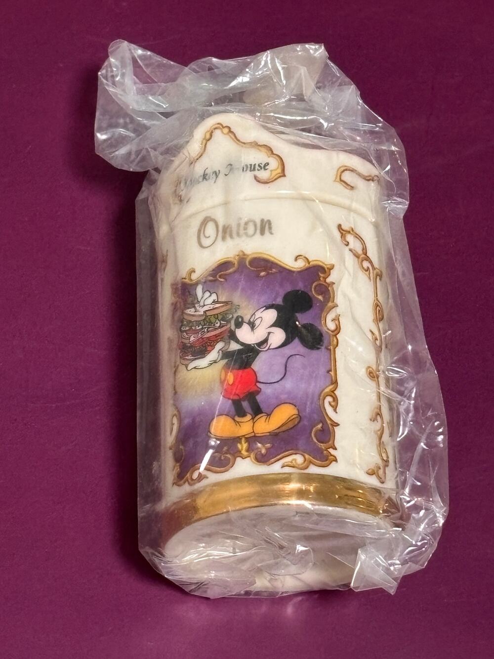 Lenox Walt Disney Spice Jar Mickey Mouse Onion Vintage Fine Porcelain 1995